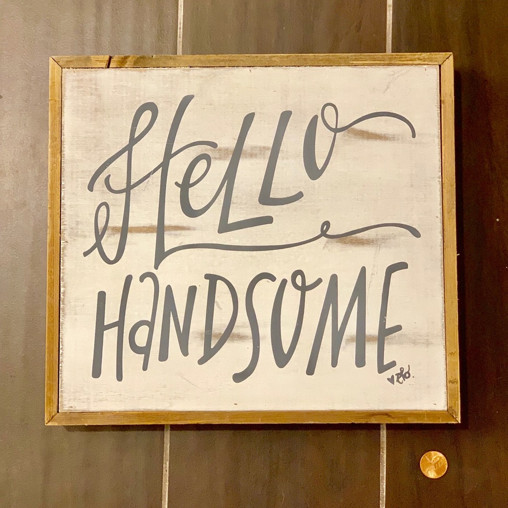Wooden “Handsome” Wall Art